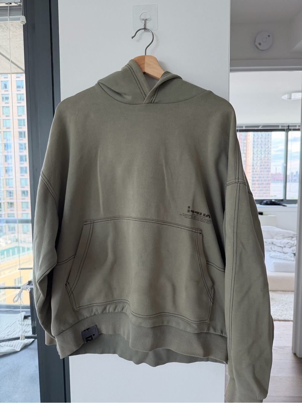 Relaxed Olive Green Women's Crewneck Sweater